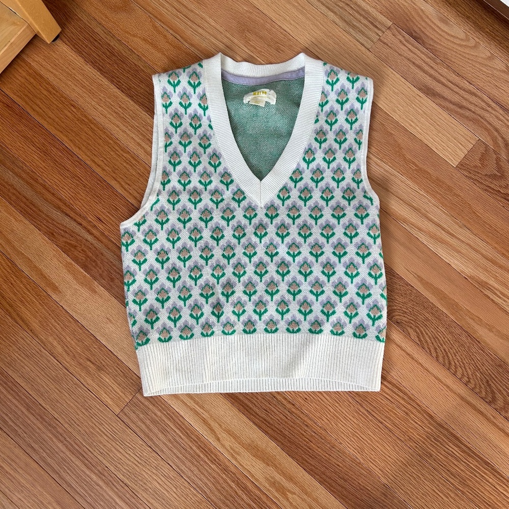 Maeve by Anthropology Floral Sweater Vest